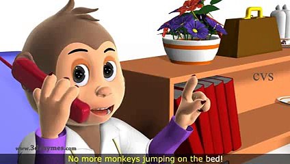 Скачать видео: Five Little Monkeys Jumping on the Bed Nursery Rhyme - 3D Animation Rhymes for Children