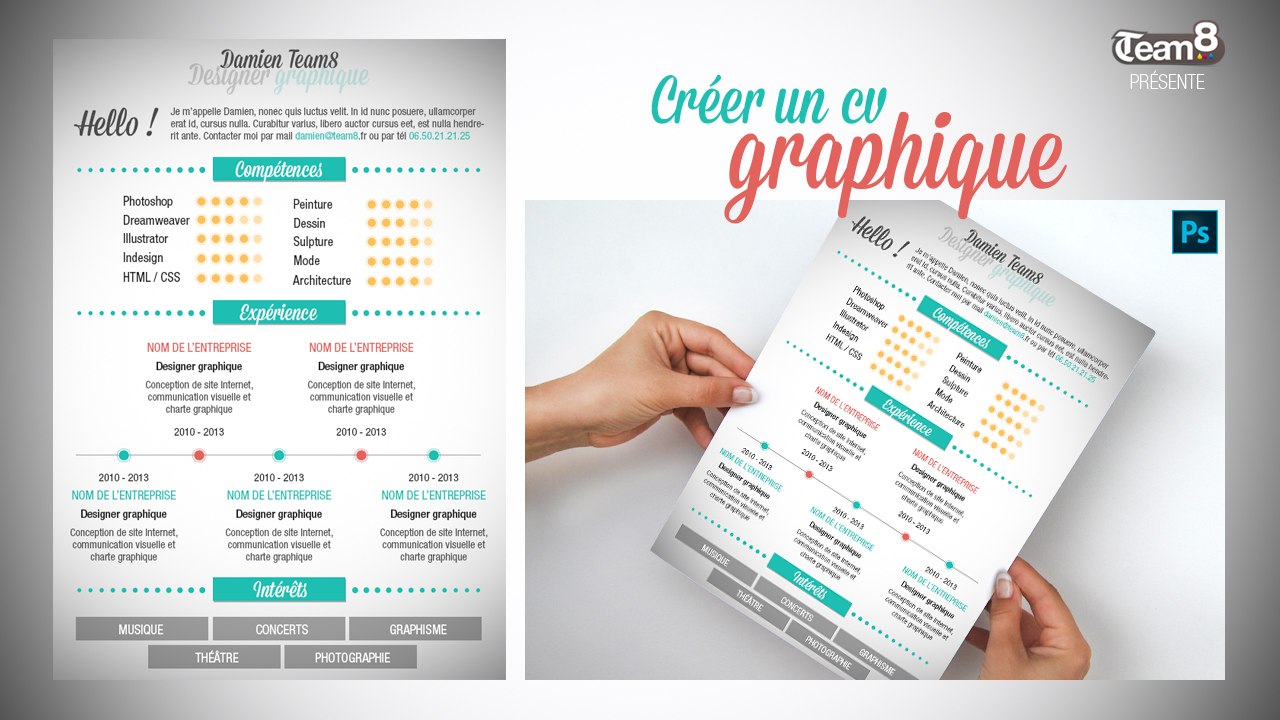 Tuto Photoshop - Créer un CV graphique / design avec Adobe Photoshop