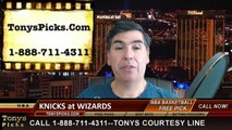 Washington Wizards vs. New York Knicks Free Pick Prediction NBA Pro Basketball Odds Preview 4-3-2015