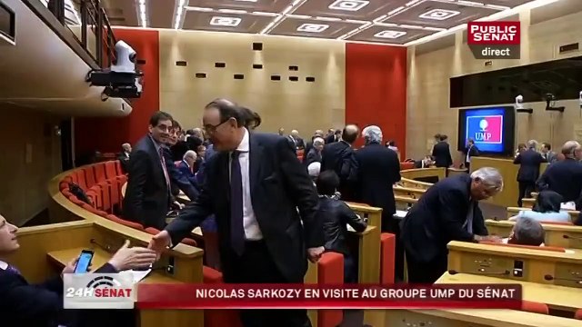 Nicolas Sarkozy en visite au groupe UMP du Sénat