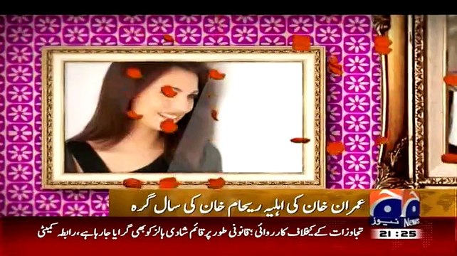 Geo News Report on Imran Khan's Wife Reham Khan Birthday