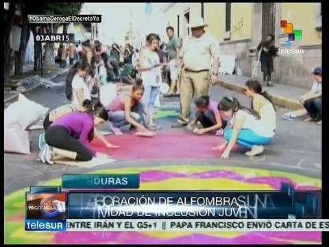 Honduras: festejan la Semana Santa con elaboración de alfombras