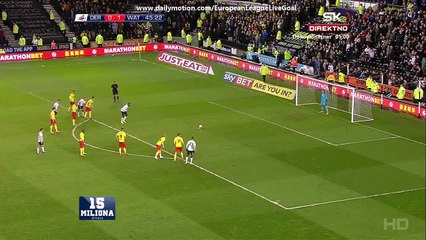 Darren Bent 1:1 Penalty kick | Derby County - Watford 03.04.2015 HD