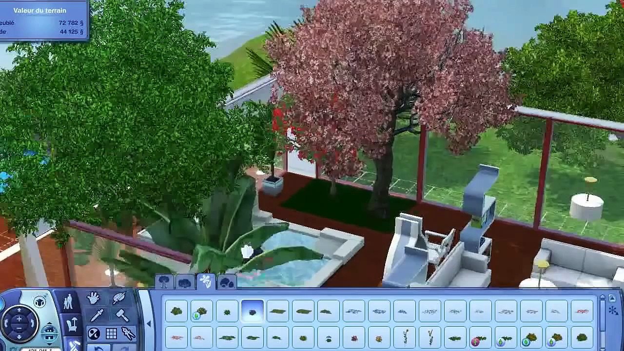 Sims 3  : Construction d'une maison Moderne et tropicale