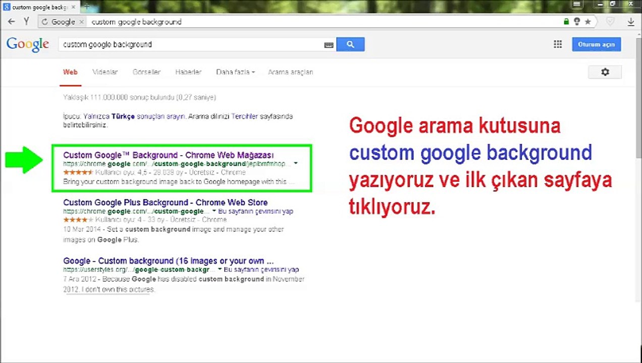 google arka plan yapma