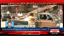 Businessman Protesting Against PTI To Remove Election Camp From Karimabad Karachi