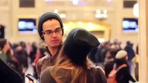 Gorgeous Prankster Kisses Random Strangers In Grand Central Station