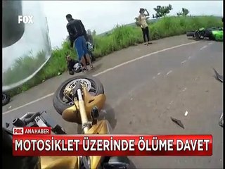 Motosiklet üzerinde dikilmeye kalkınca kafa üstü yere çakıldı