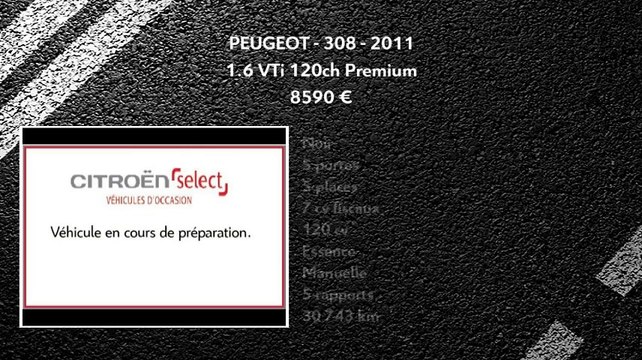 Annonce Occasion PEUGEOT 308 1.6 VTi 120ch Premium 2011