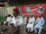 President of the Awami National Party Mardan House in Karachi, Sindh Council addressing Hay