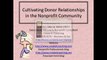 Cultivating Donor Relationships in the Nonprofit Community