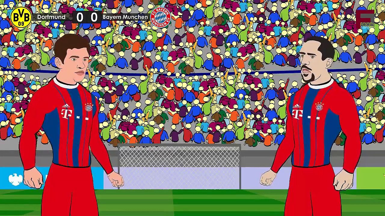Bayern Munchen vs Borussia Dortmund 2015 1-0  Funny Cartoon