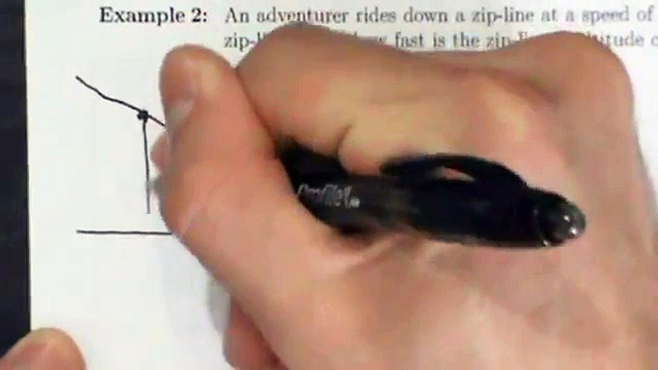Calculus I - Related Rates - Example 2 - Riding Down a Zip-line