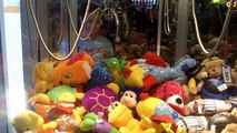 Mega claw machine wins at Dave and Busters