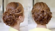 Hair Tutorial Bridal Curly Updo with Braids