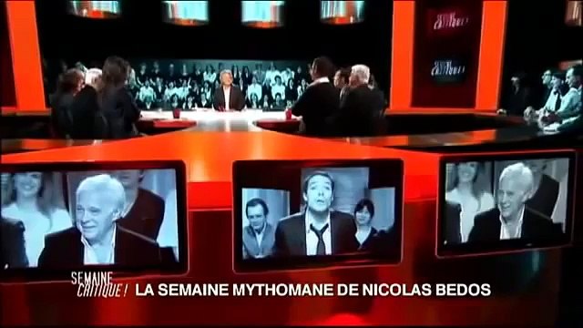 Nicolas Bedos (face à) Guy Bedos, dans La Semaine Mythomane , chez Franz Olivier Giesbert