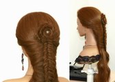 French Fishtail Braid with Rose
