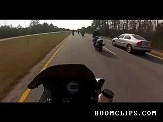 driver loses control after passing motorcycles