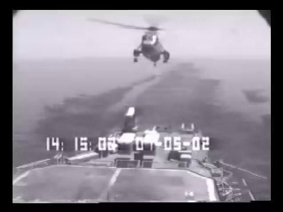 Helicopter Crashed while landing on aircraft carrier