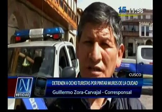 Cusco: Detuvieron a turistas acusados de realizar pintas en muros incas