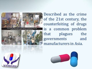 The Peterson Group and WHO to Fight against Drug Counterfeits