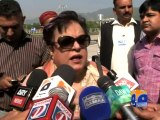 PTI leader Shireen Mazari arrives at Joint session of parliament-06 April 2015
