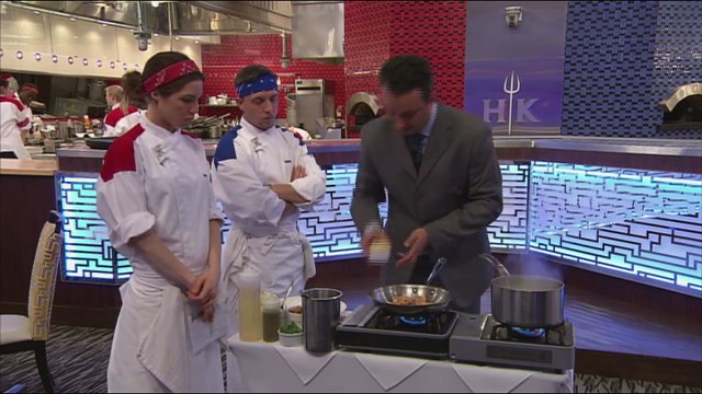 HELL'S KITCHEN Shrimp Scampi Pasta Demo from 17 Chefs Compete FOX BROADCASTING