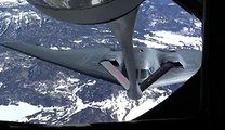 Close Up Footage of Stealth Bomber Refueling