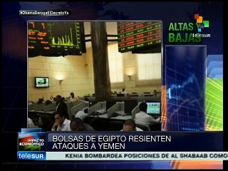 Bolsa de valores de Egipto resiente a la baja ataques contra Yemen