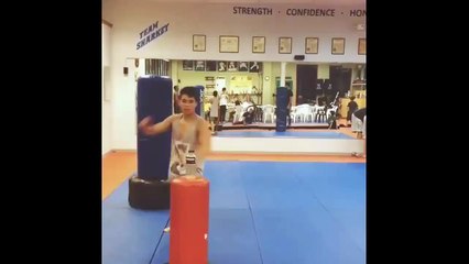 Karate kick on a bottle - FAIL