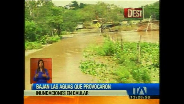 Bajan las aguas que provocaron inundaciones en Daular
