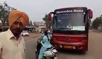Govt Bus Blocks road