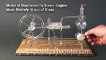 Working Model of Stephenson's STEAM ENGINE made of GLASS ! Rare!