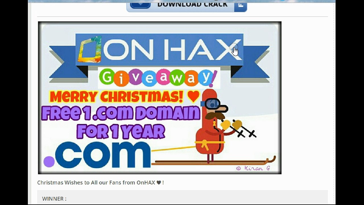 [Winner Announced!] Merry Christmas! Free .com Domain Giveway!