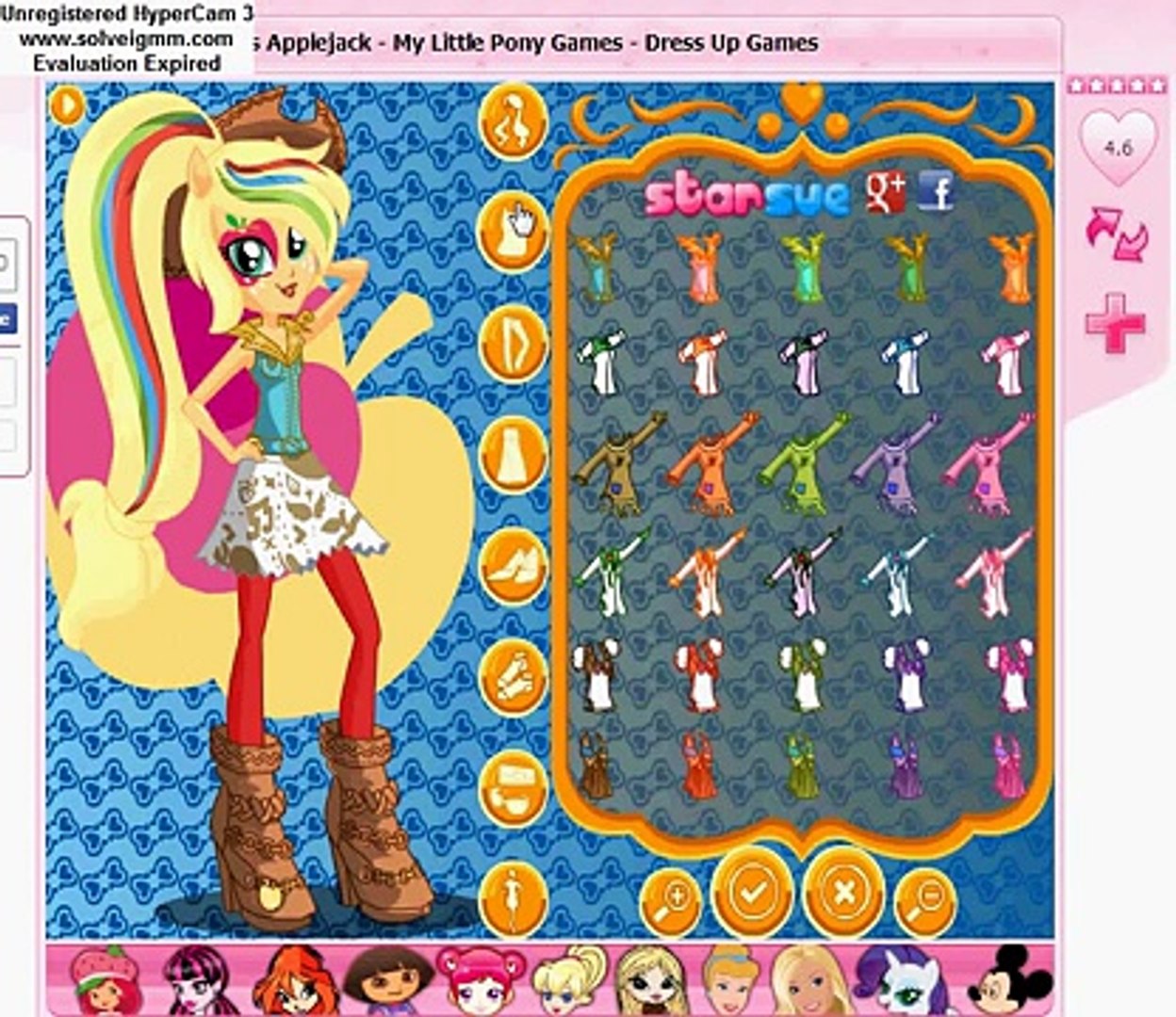 Equestria Girls Rainbow Rocks - Applejack Dress Up Game - video Dailymotion