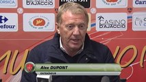 Réaction d'Alex Dupont après Gazélec Ajaccio - Stade Brestois 29