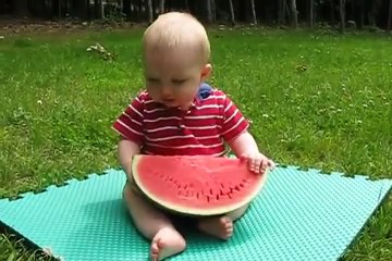 Cute Baby And Watermelon
