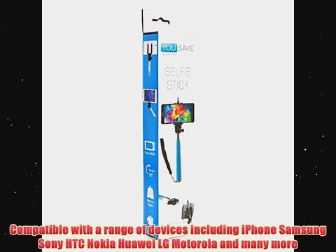 Yousave Accessories Selfie Stick Handheld Telescopic Monopod With Bluetooth Remote Button Mobile Phone Holder