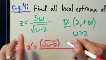 Calculus I - Local (Relative) Extrema and First Derivative Test - Example 4