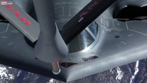 Close Up Footage of Stealth Bomber Refueling.