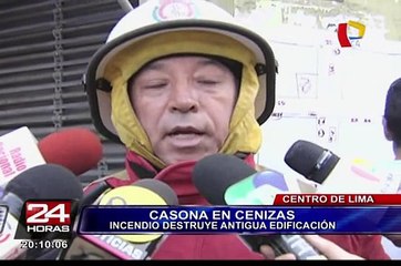 Centro de Lima: incendio destruye casona