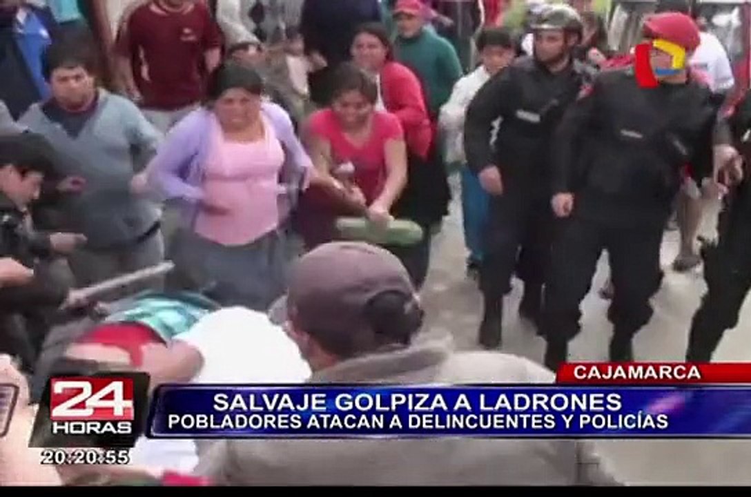 Cajamarca: pobladores dan salvaje golpiza a lad...