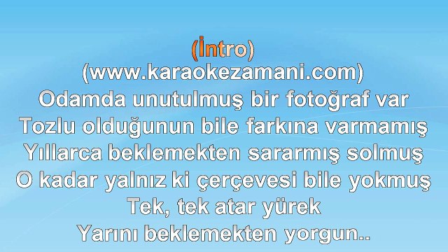 Barış Sarıdede - Unutulmuş Fotoğraf - 2011 TÜRKÇE KARAOKE
