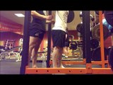 Teen Bodybuilding/Aesthetics. Leg Day for Pro Fitness model! Heavy squats!