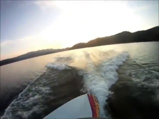 Ghost Surfing - Crazy Guy Surfing Behind a Boat With no Driver