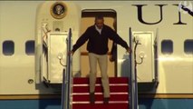 President Obama Nearly Falls Down The Stairs Getting Off Air Force One