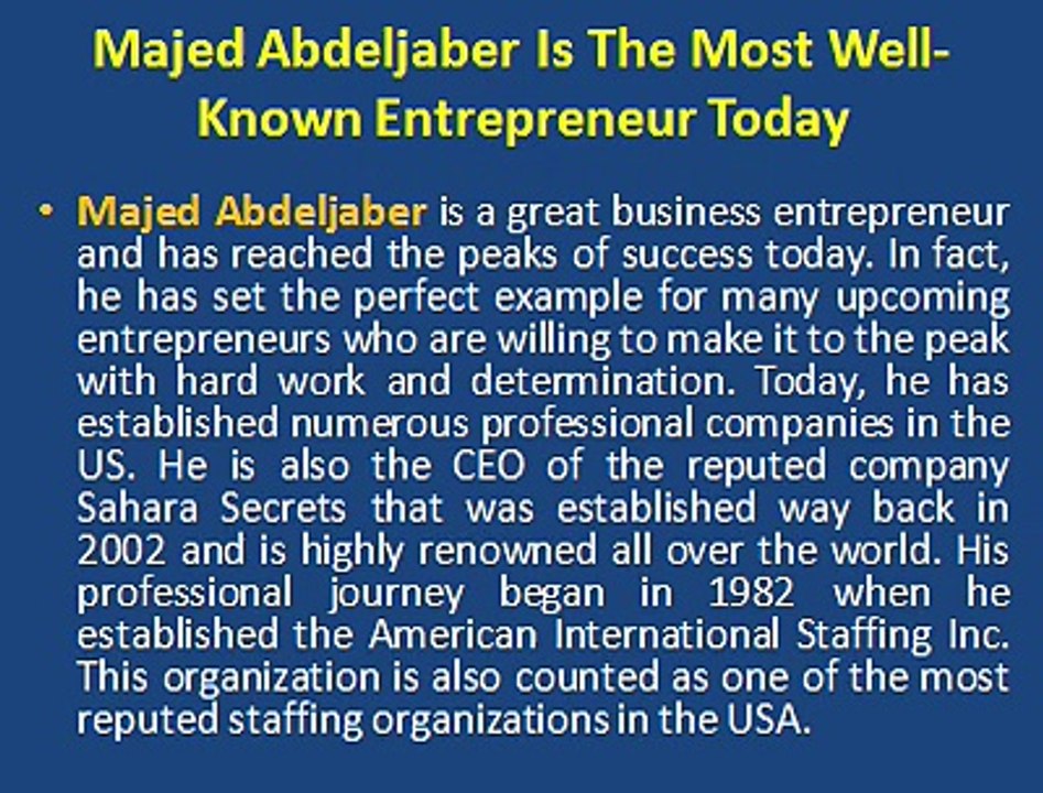 Majed Abdeljaber - Business Entrepreneur