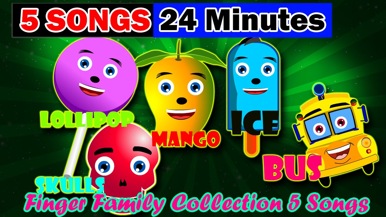 Finger Family 5 Collection Nursery Rhyme Songs  - Daddy Finger Rhyme for Kids Children Rhymes