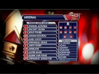 الشوط الأول : ارسنال 1-0 بولتون 2009 .