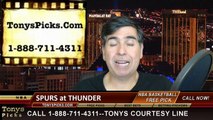 Oklahoma City Thunder vs. San Antonio Spurs Free Pick Prediction NBA Pro Basketball Odds Preview 4-7-2015